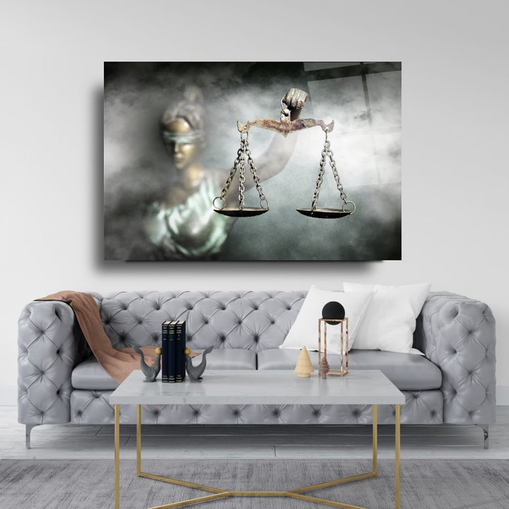 Themis Heykeli Cam Tablo