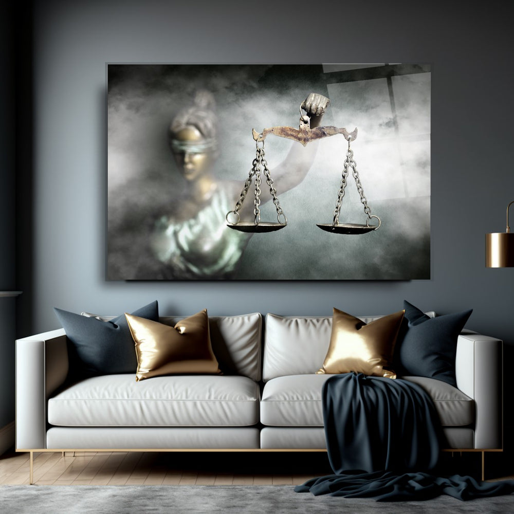 Themis Heykeli Cam Tablo