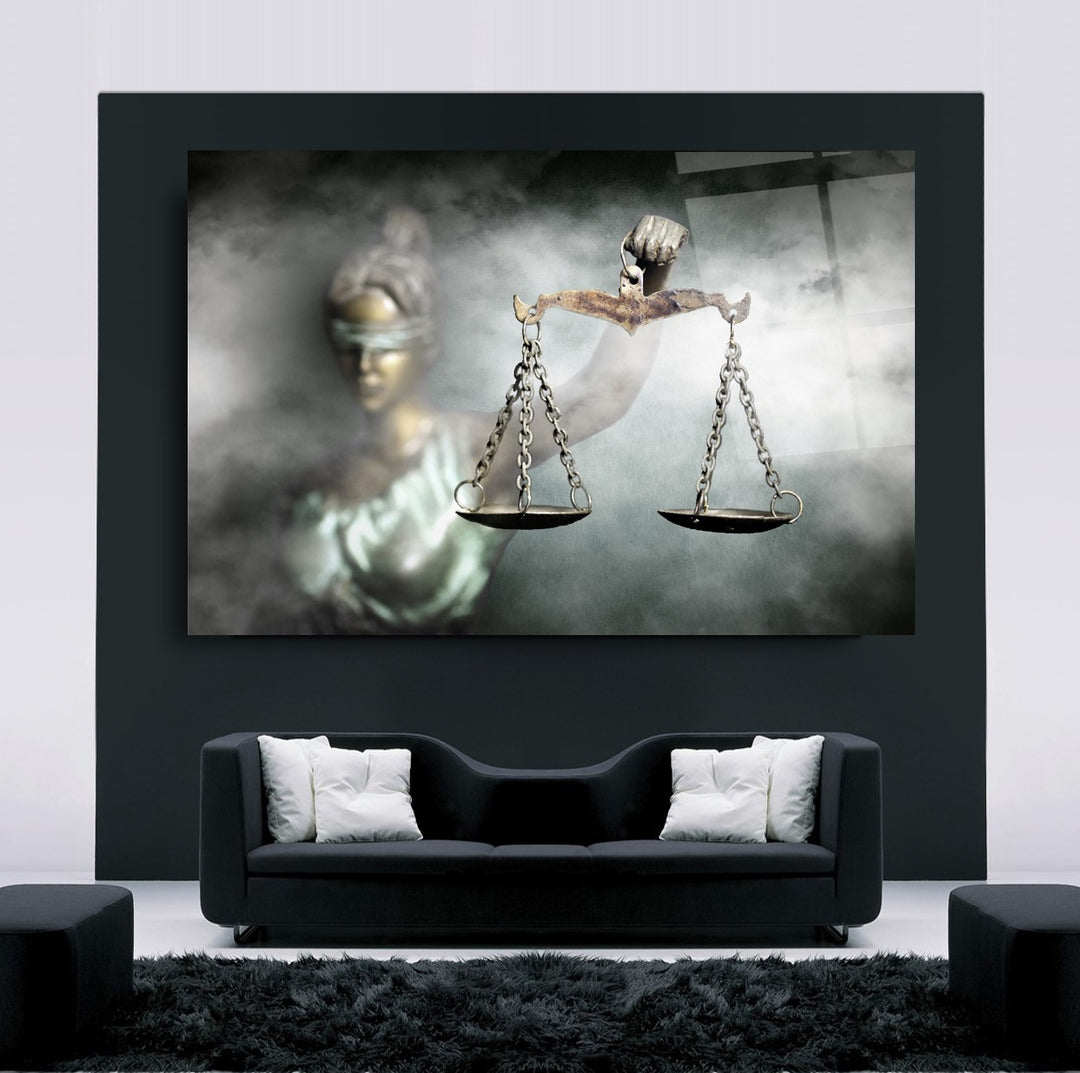 Themis Heykeli Cam Tablo