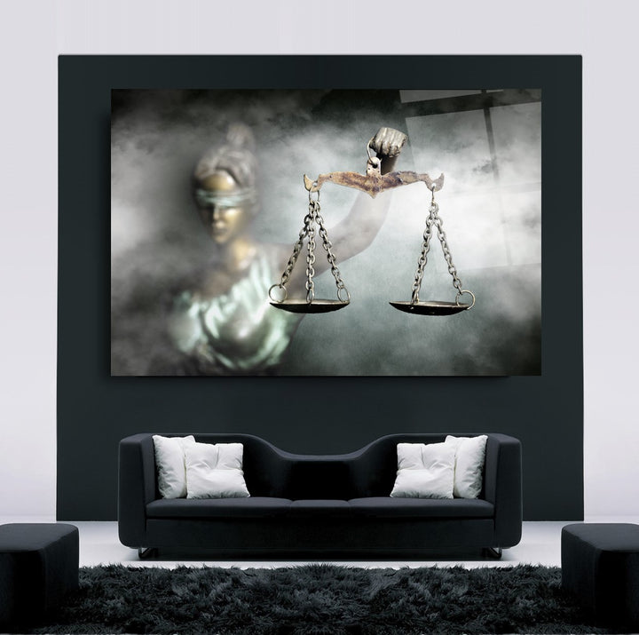 Themis Heykeli Cam Tablo