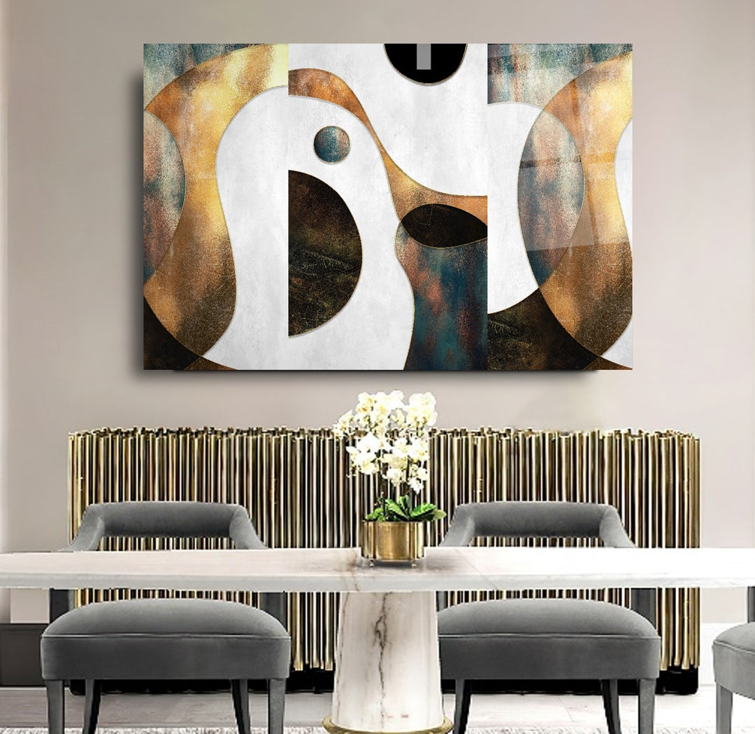 Soyut Desen Cam Tablo