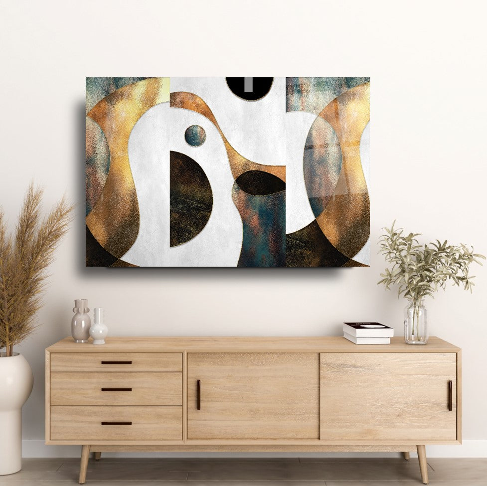 Soyut Desen Cam Tablo