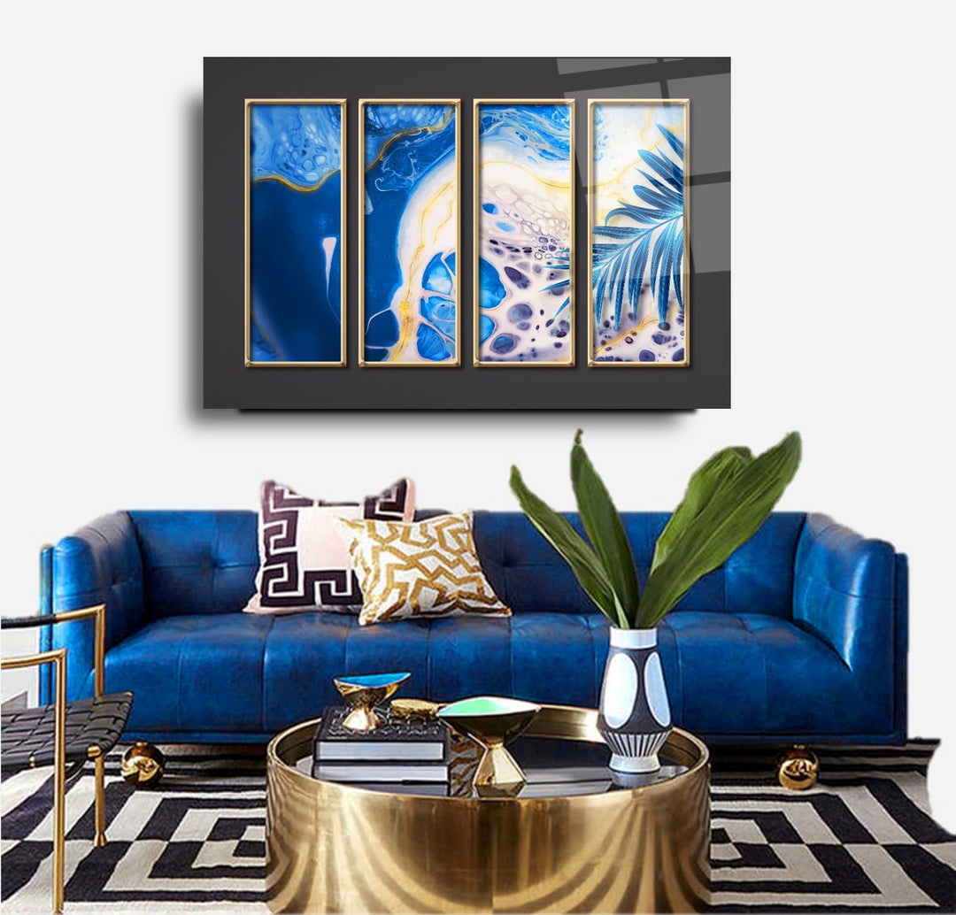 Soyut Desen Cam Tablo