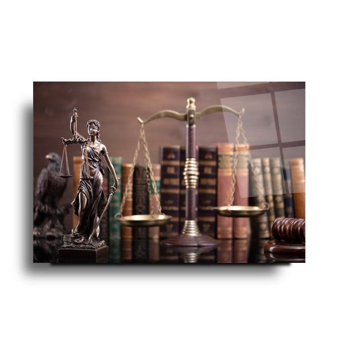 Themis Heykeli Cam Tablo