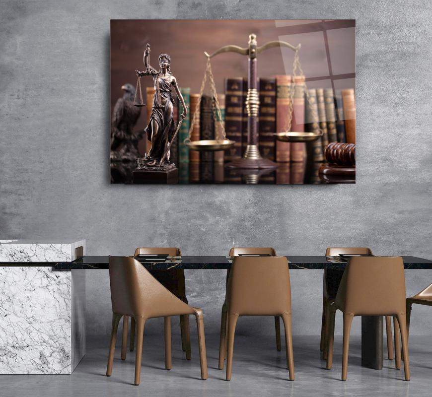 Themis Heykeli Cam Tablo