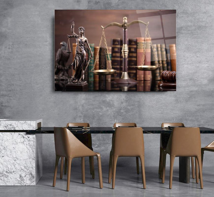 Themis Heykeli Cam Tablo