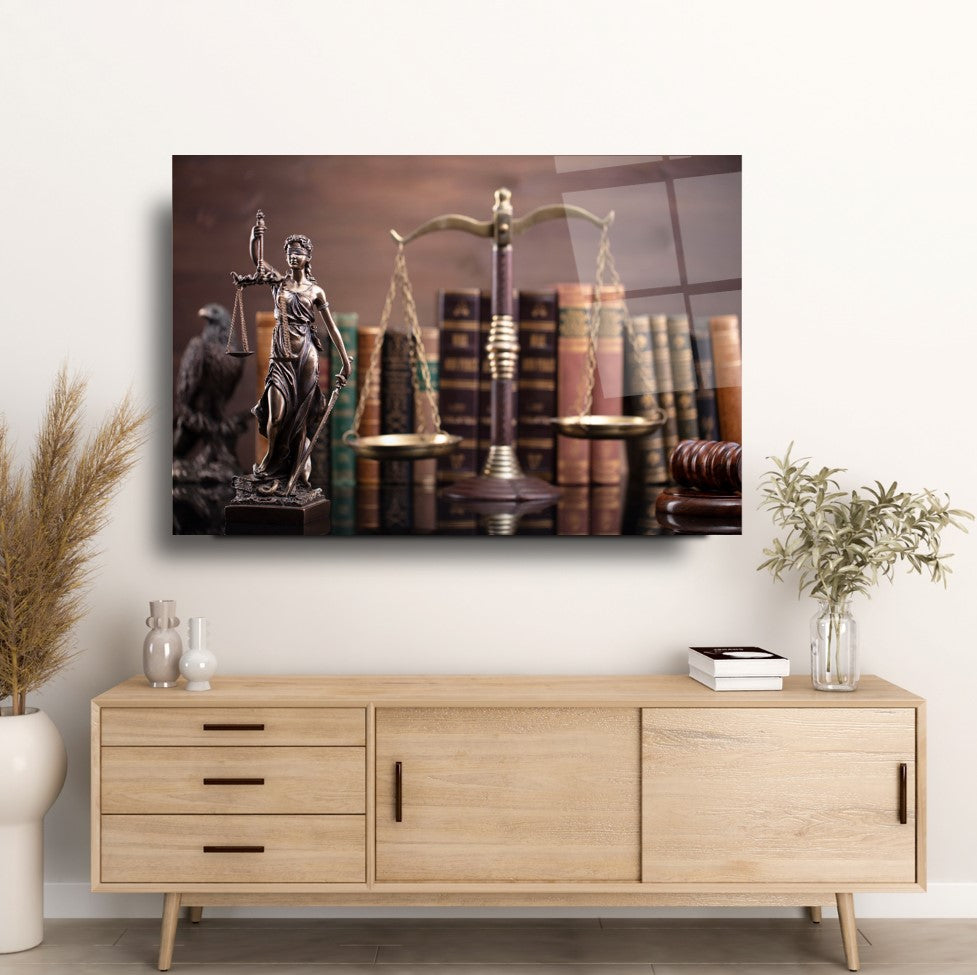 Themis Heykeli Cam Tablo