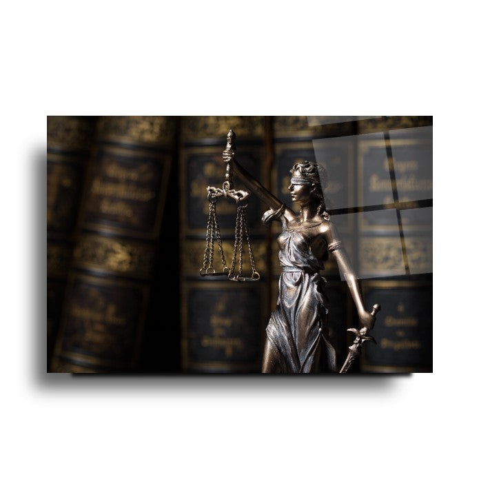 Themis Heykeli Cam Tablo