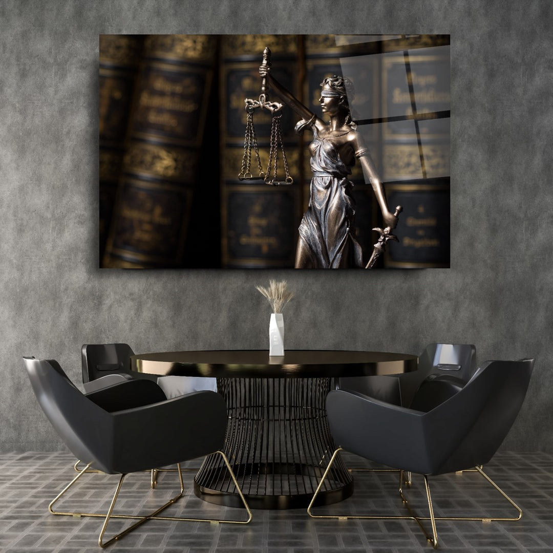 Themis Heykeli Cam Tablo