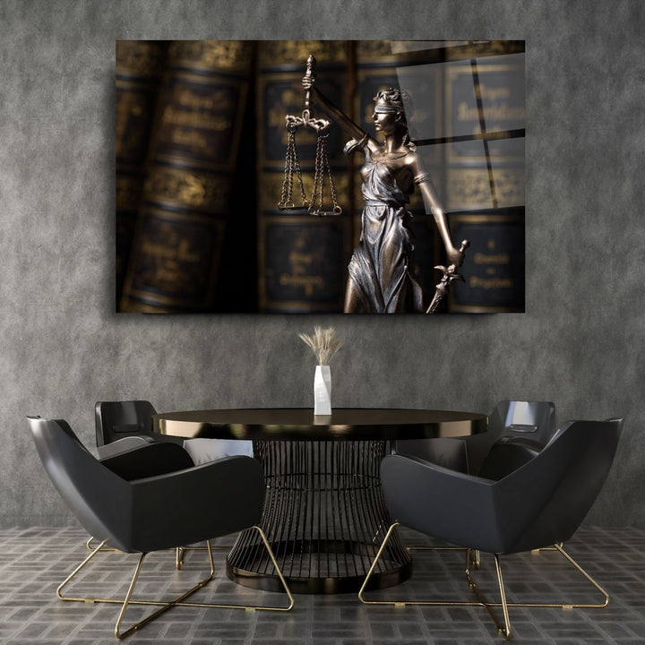 Themis Heykeli Cam Tablo