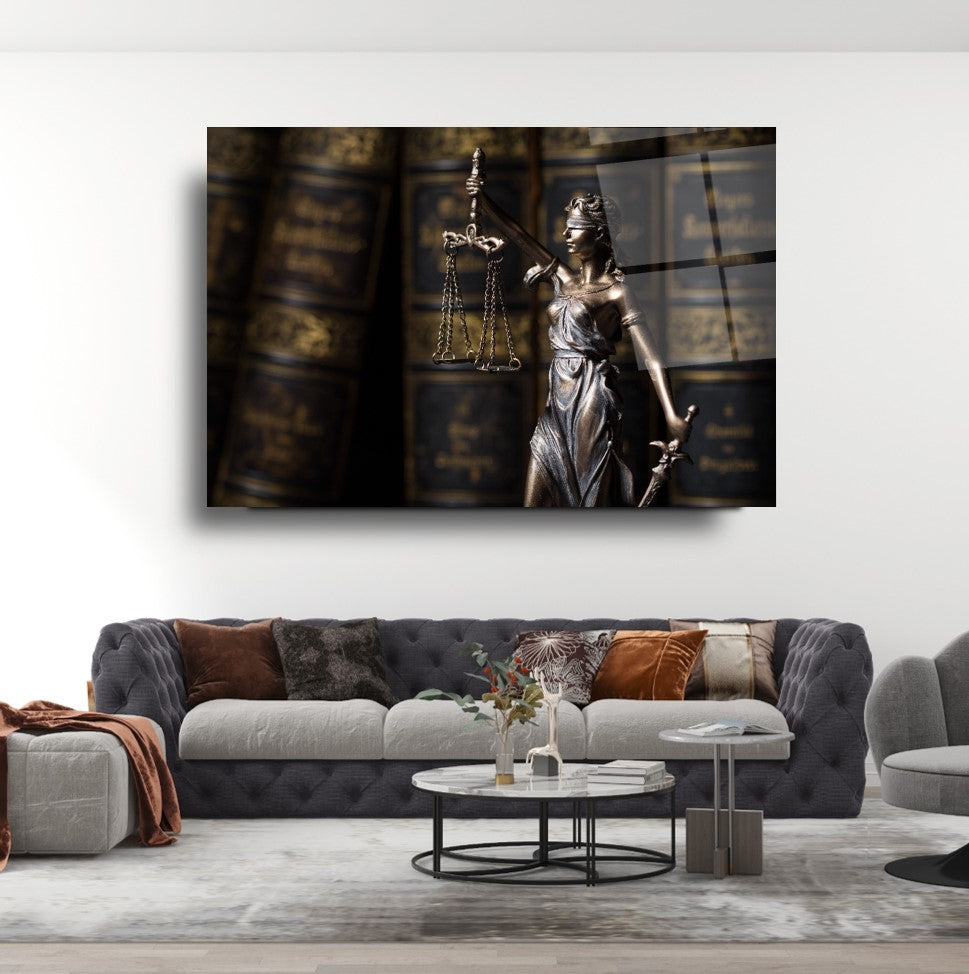 Themis Heykeli Cam Tablo