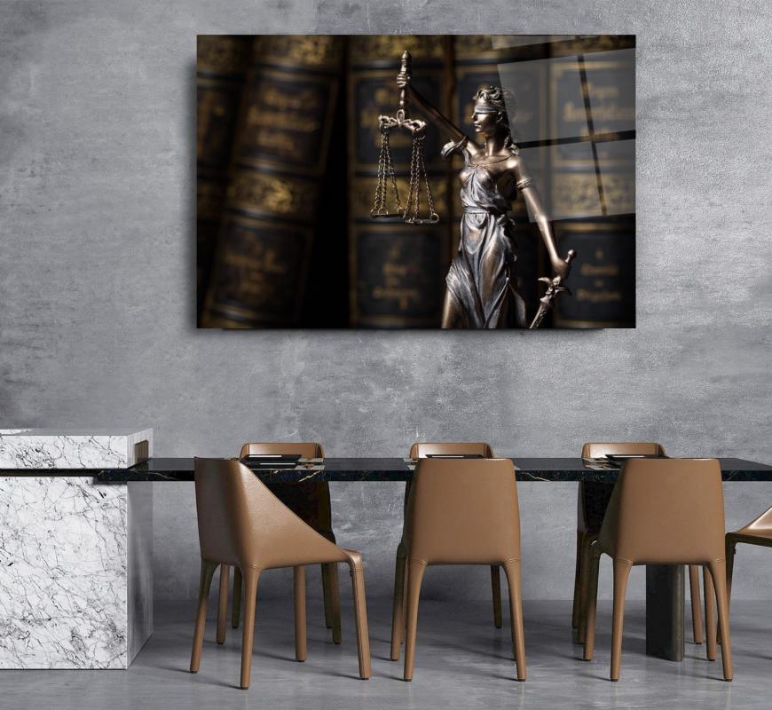 Themis Heykeli Cam Tablo