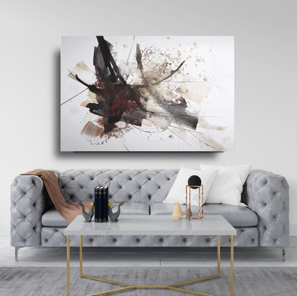 Soyut Desenler Cam Tablo