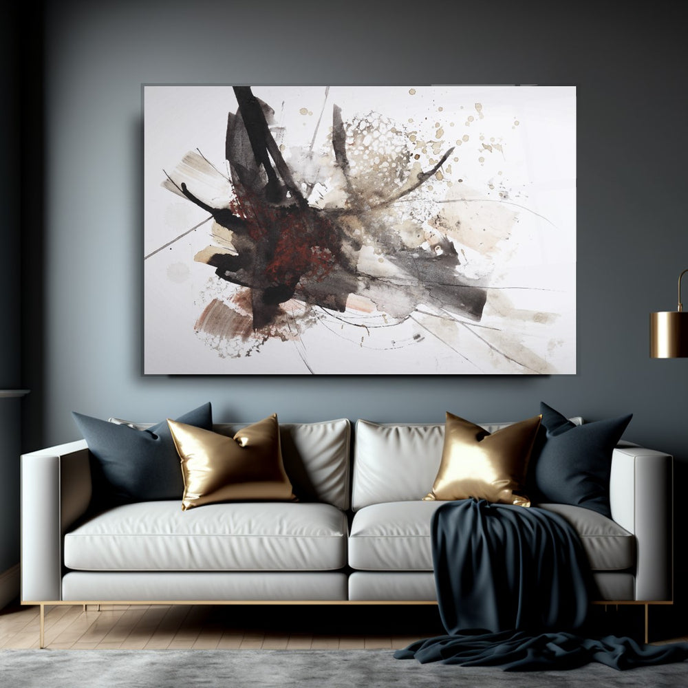 Soyut Desenler Cam Tablo