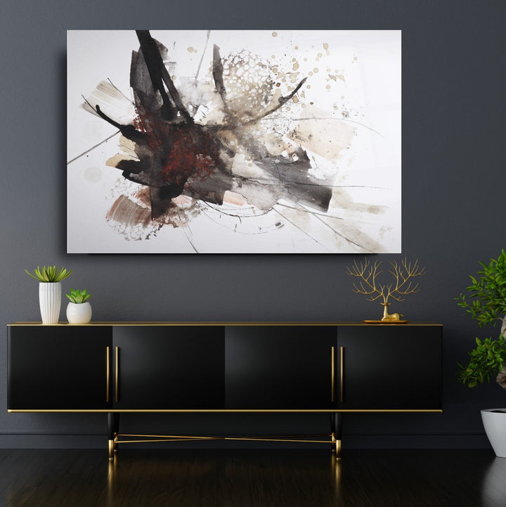 Soyut Desenler Cam Tablo