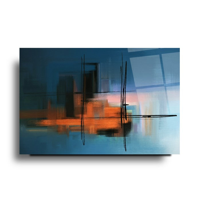 Soyut Desen Cam Tablo