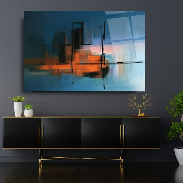 Soyut Desen Cam Tablo