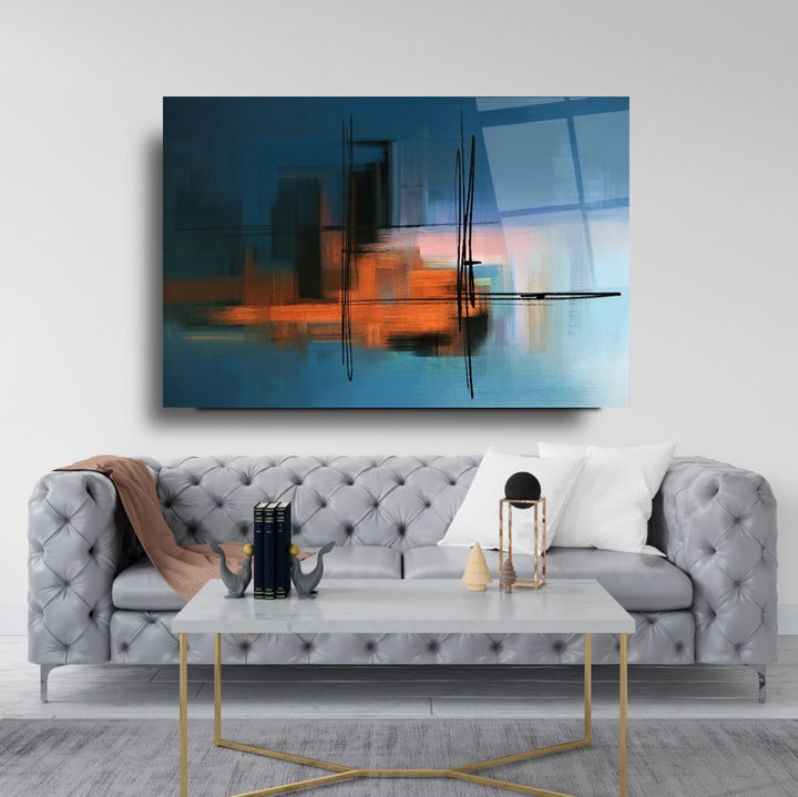 Soyut Desen Cam Tablo