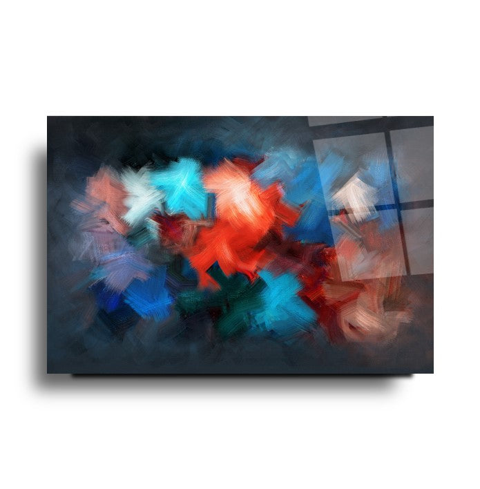 Soyut Desen Cam Tablo