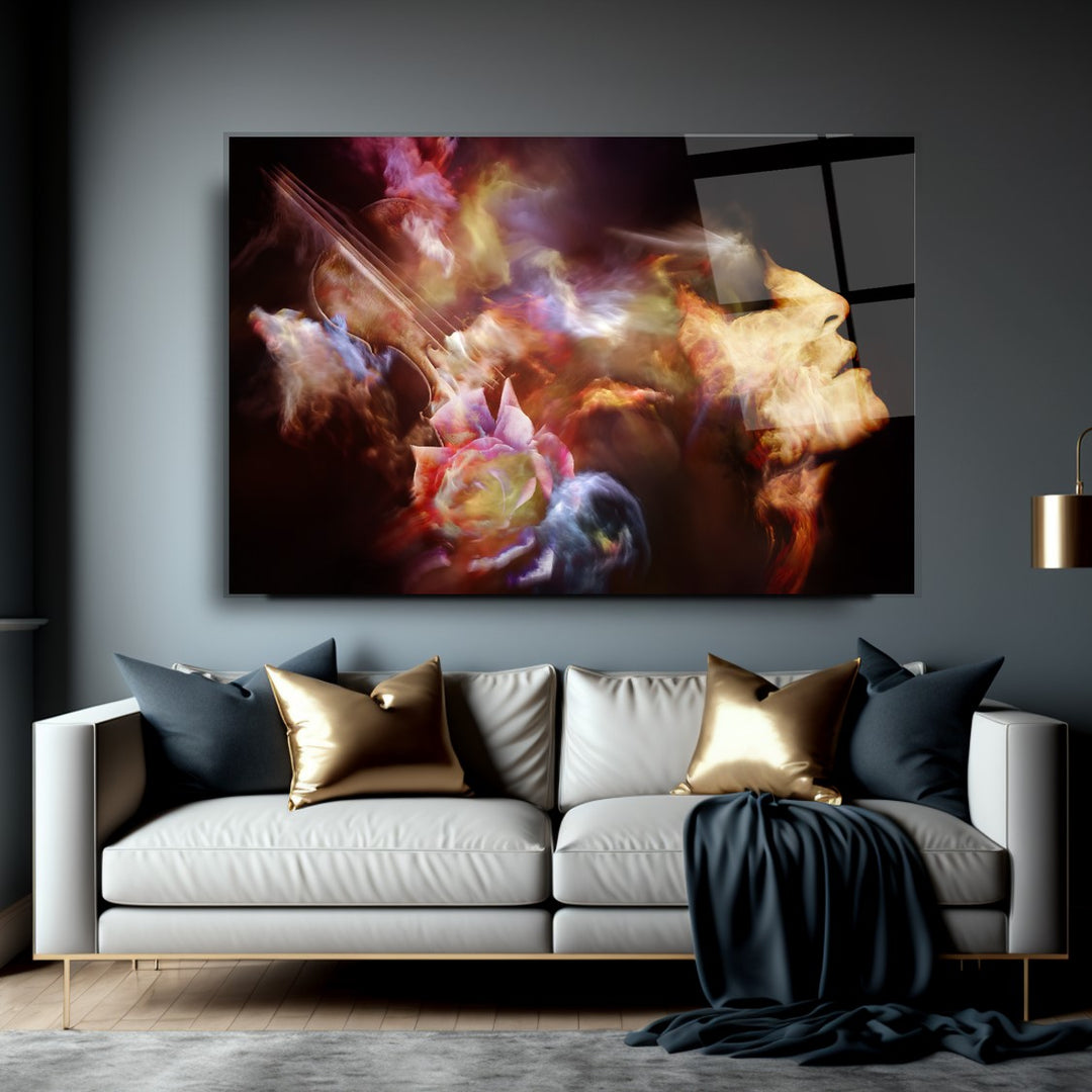 Soyut Müzik Cam Tablo