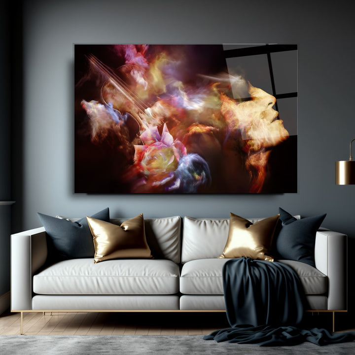 Soyut Müzik Cam Tablo