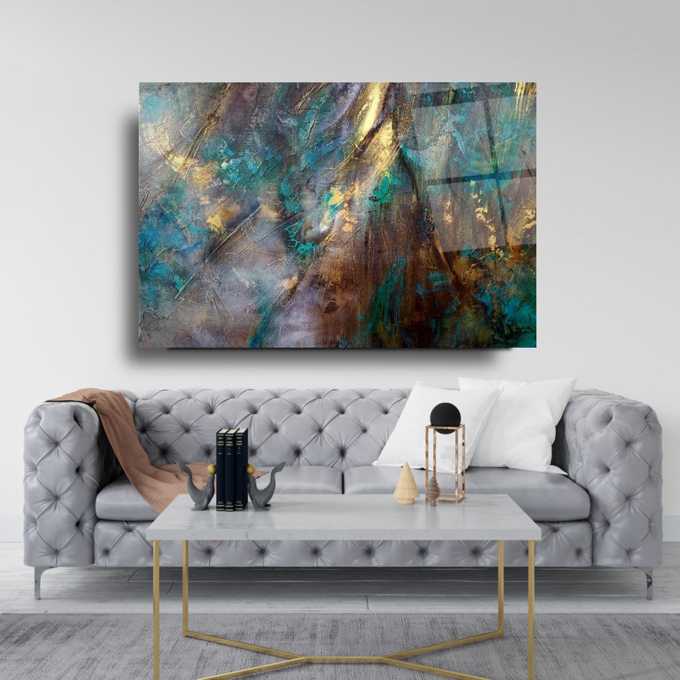 Soyut Desen Cam Tablo