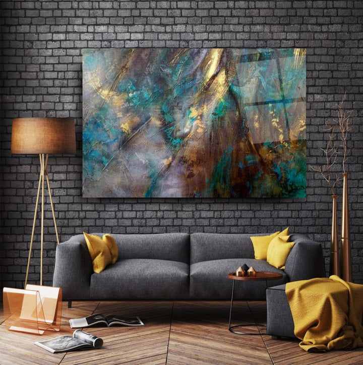 Soyut Desen Cam Tablo