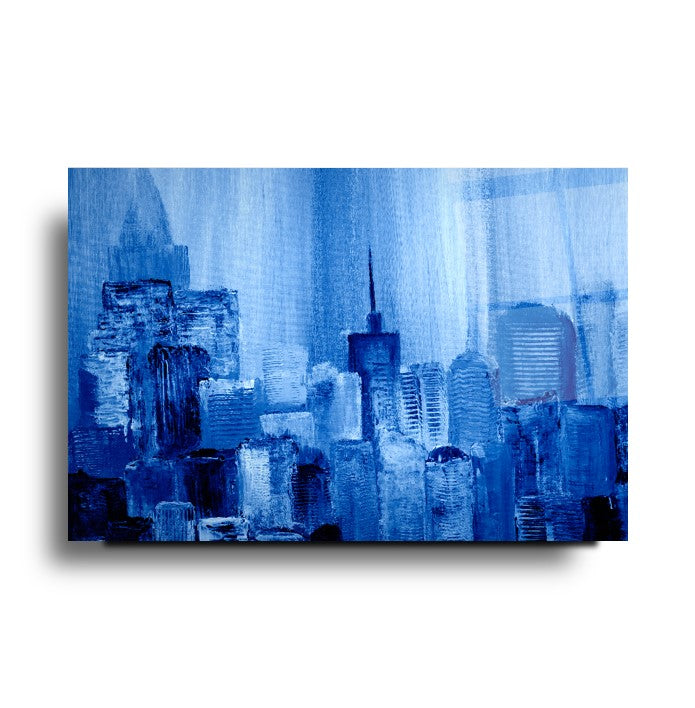 Soyut Şehir Cam Tablo