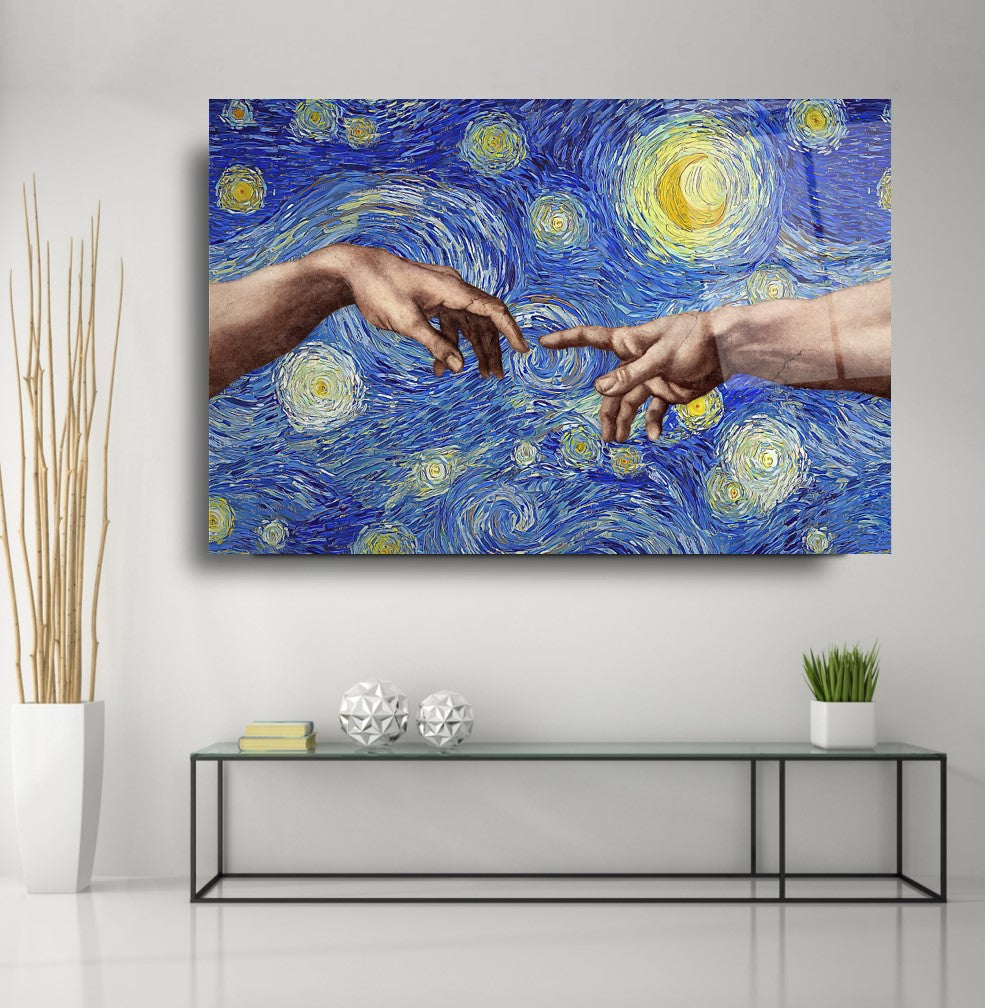 Yıldızlı Gece Cam Tablo