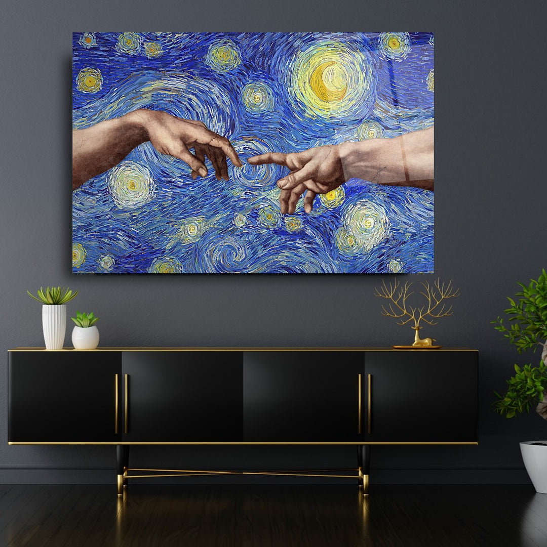 Yıldızlı Gece Cam Tablo