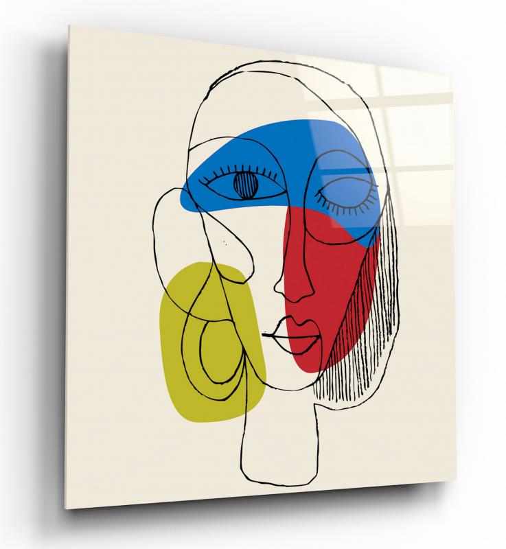 Renkli Portre Cam Tablo