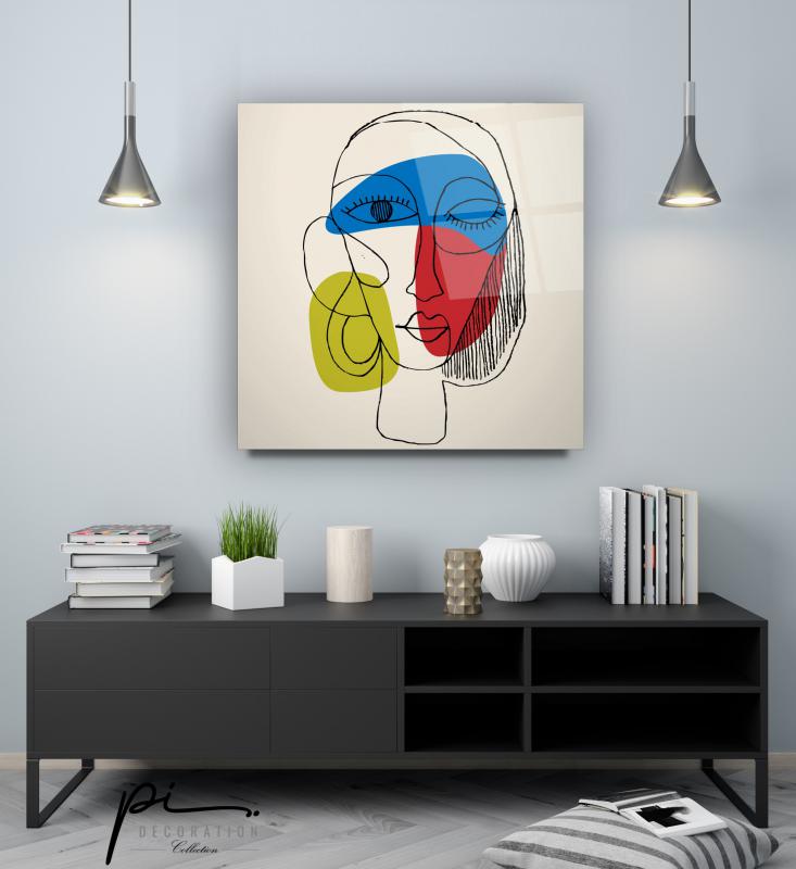 Renkli Portre Cam Tablo