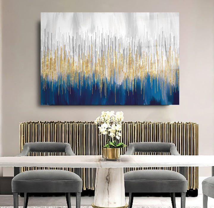 Soyut Mavi Cam Tablo