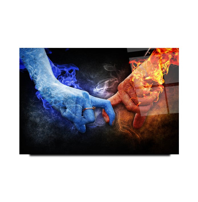 Buz ve Ateş Cam Tablo