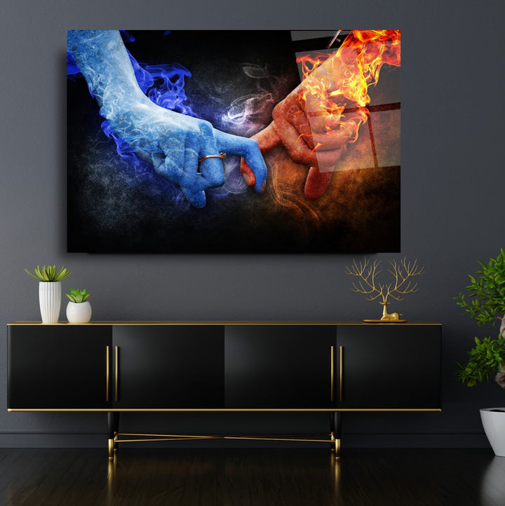 Buz ve Ateş Cam Tablo