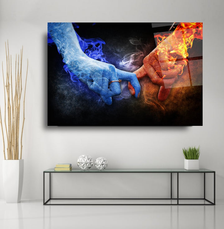 Buz ve Ateş Cam Tablo