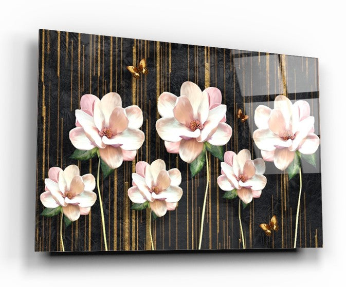 Çiçekler Cam Tablo