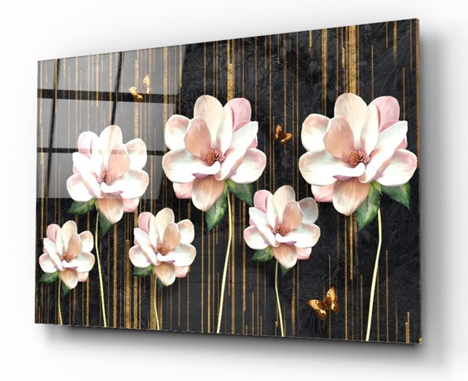 Çiçekler Cam Tablo