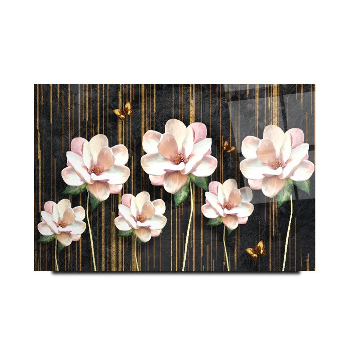 Çiçekler Cam Tablo