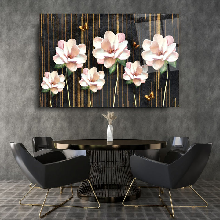 Çiçekler Cam Tablo