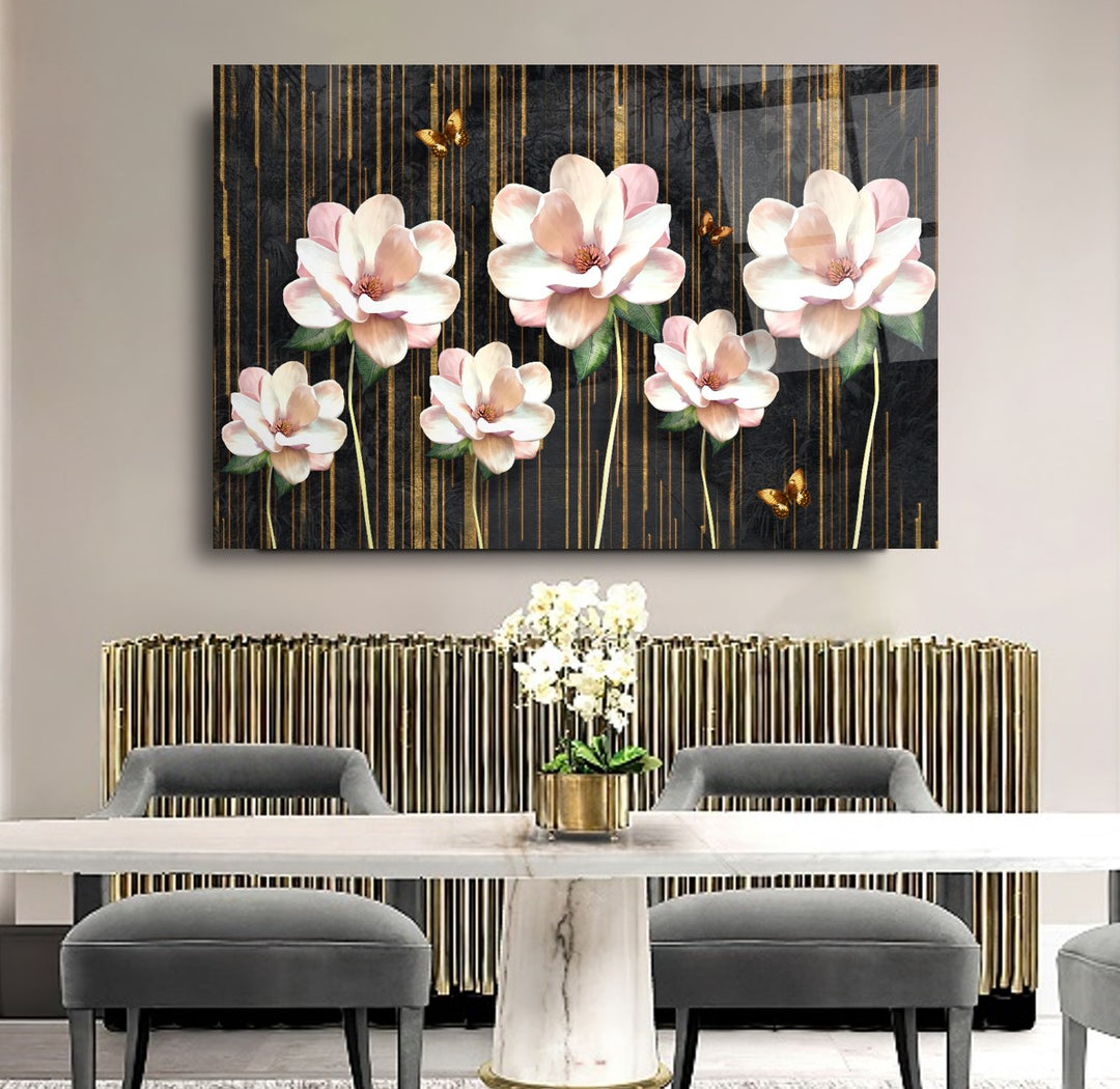 Çiçekler Cam Tablo