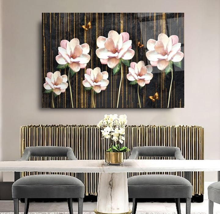 Çiçekler Cam Tablo