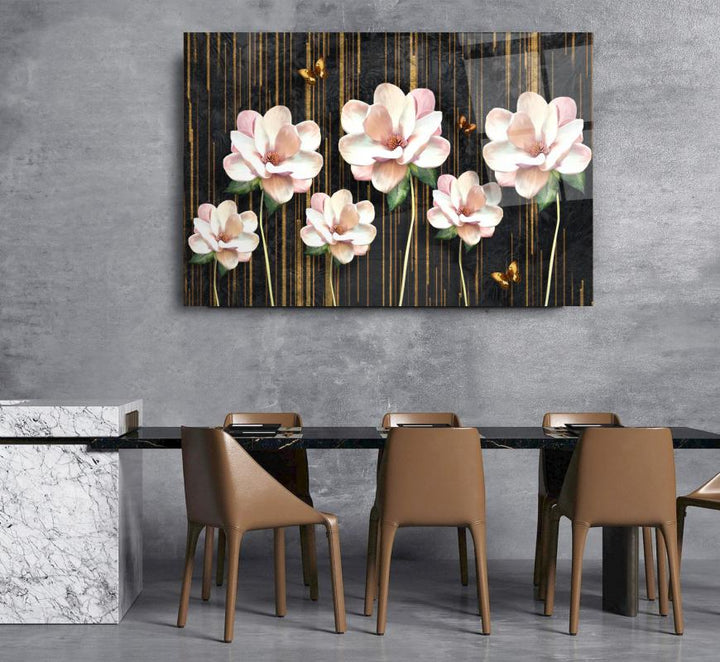 Çiçekler Cam Tablo