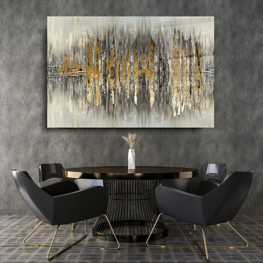 Soyut Gold Cam Tablo