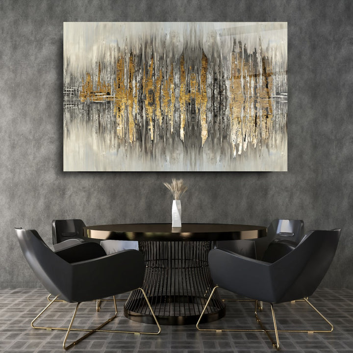 Soyut Gold Cam Tablo