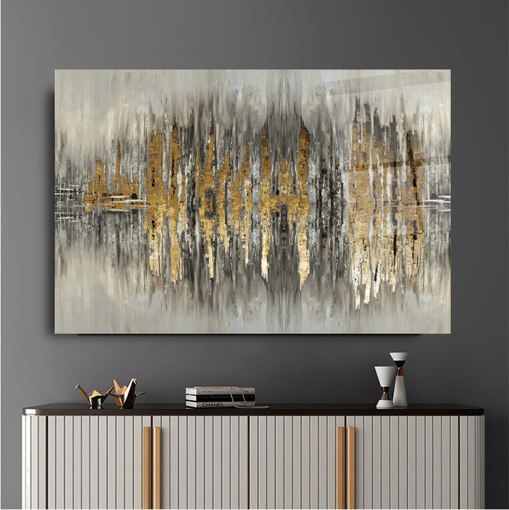 Soyut Gold Cam Tablo