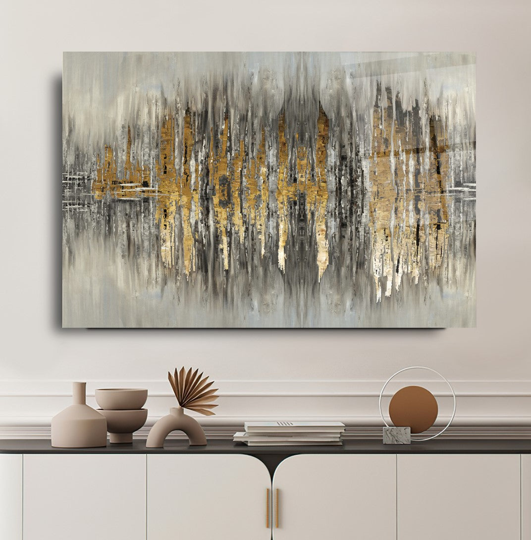 Soyut Gold Cam Tablo