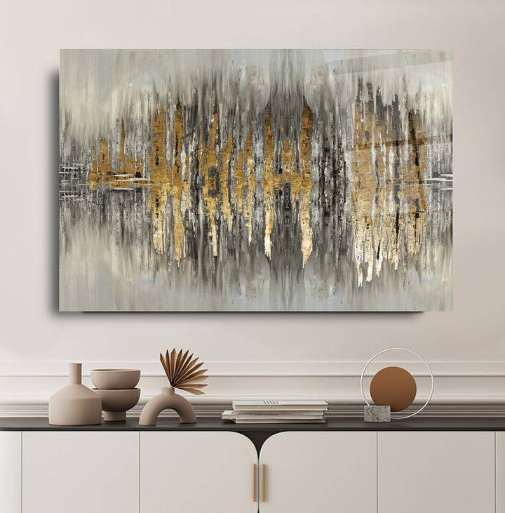 Soyut Gold Cam Tablo