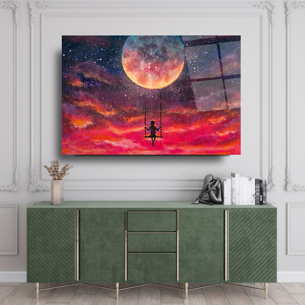 Uzayda Salıncak Cam Tablo