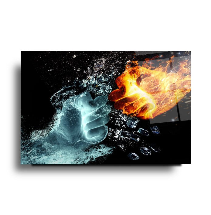 Ateş Ve Su Cam Tablo